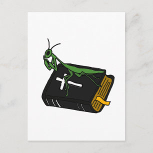 Cartão Postal XX- Rezando Mantis em uma Bíblia
