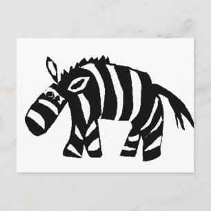 Cartão Postal XX- Zebra de Arte Primitiva Funky