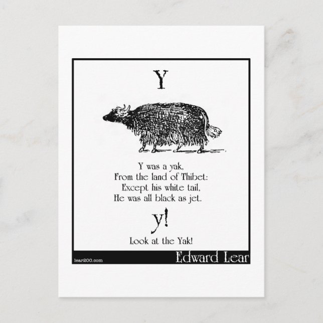 Cartão Postal Y era um iaque (Frente)