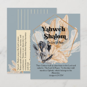 Cartão Postal Yahweh Shalom Nomes de Deus Escritura Devocional