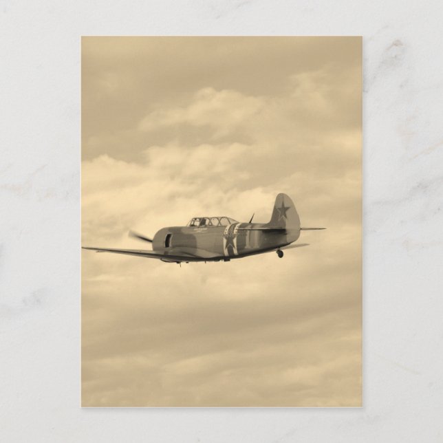 Cartão Postal Yak 11 A Voo (Frente)
