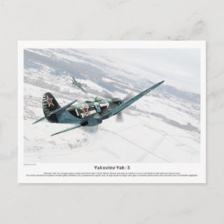 Cartão Postal Yakovlev Yak-3