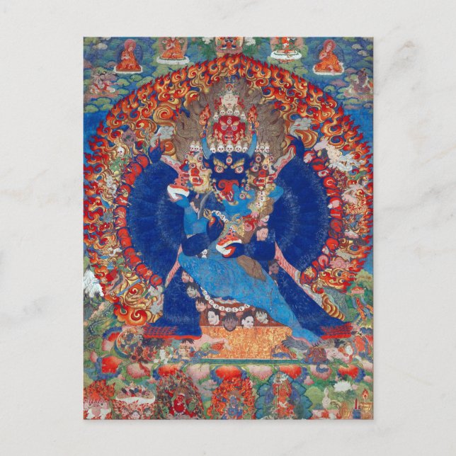 Cartão Postal Yamantaka Vajrabhairava divindade budista tibetana (Frente)