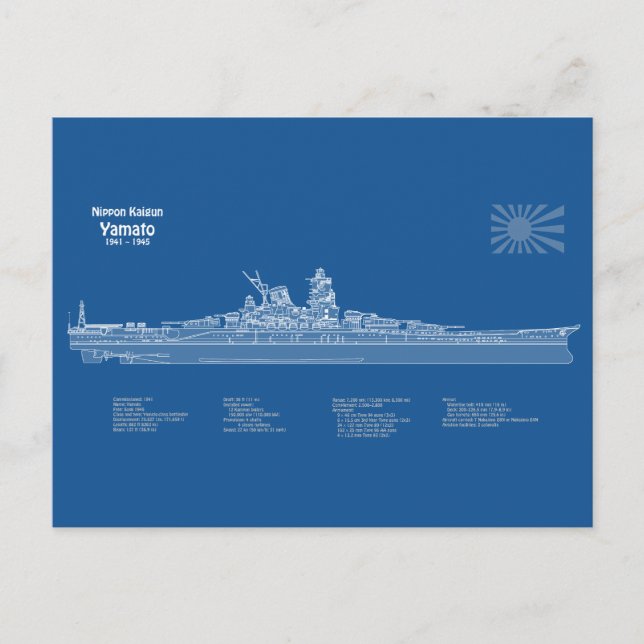 Cartão Postal Yamato - Planos de Impressão Blueprint de Entrega  (Frente)