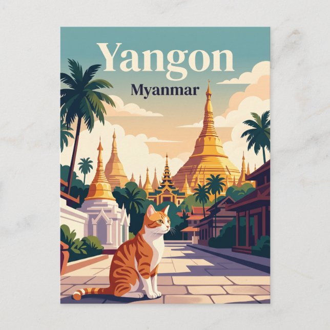 Cartão Postal Yangon Myanmar (Frente)