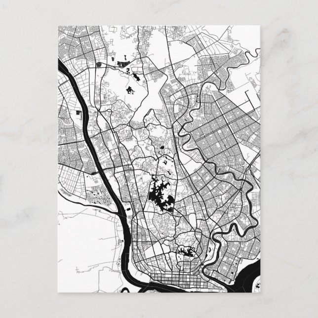 Cartão Postal Yangon Myanmar Map (Frente)