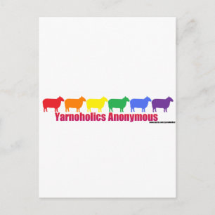 Cartão Postal Yarnoholics Anônimo Rainbow Sheep