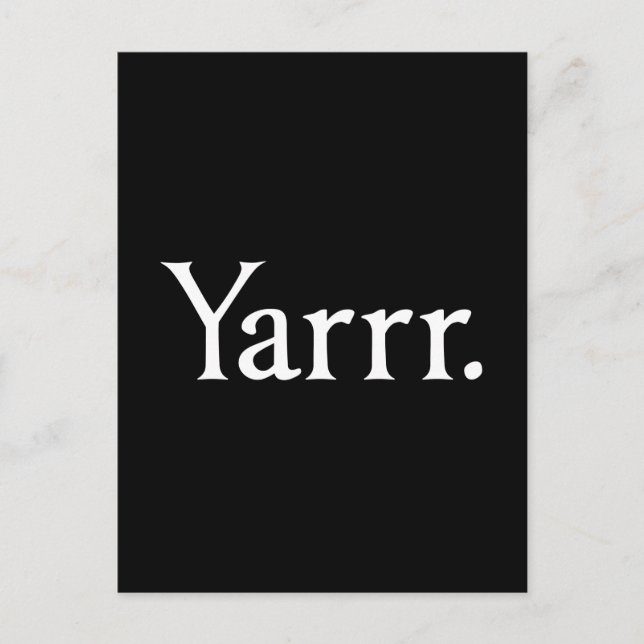 Cartão Postal Yarrr Pirate (Frente)