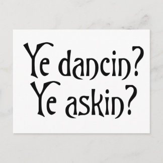 Cartão Postal Ye Dancin Askin Funny Scottish Glagow humor