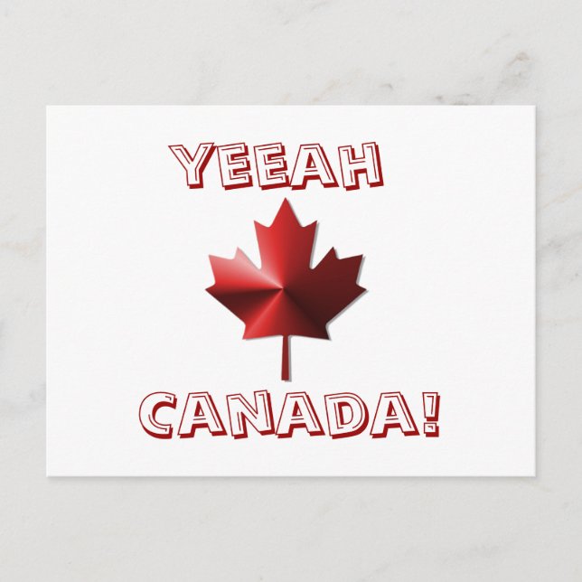 Cartão Postal Yeeah Canada Flag Maple Leaf Postar Card (Frente)