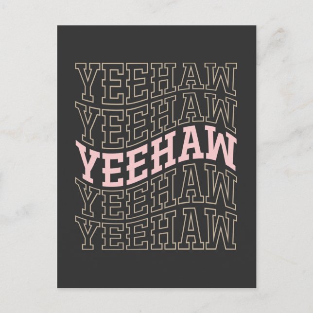 Cartão Postal Yeehaw Cowboy Cowgirl Rodeo Western Country (Frente)