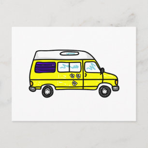Cartão Postal Yellow Campervan
