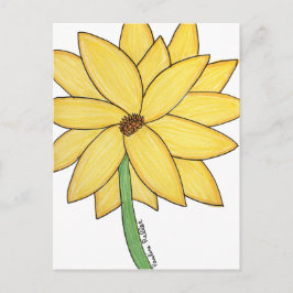 Cartão Postal Yellow Flower- Blank Folded Greeting Card