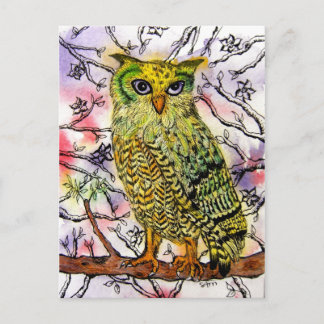 Cartão Postal Yellow Owl