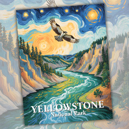 Cartão Postal Yellowstone Bird Osprey Van Gogh Starry Night