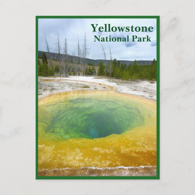 Cartão Postal Yellowstone: Morning Glory Piscina com texto (Frente)