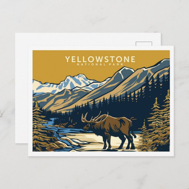 Cartão Postal Yellowstone National Park EUA Viagem (Frente/Verso)
