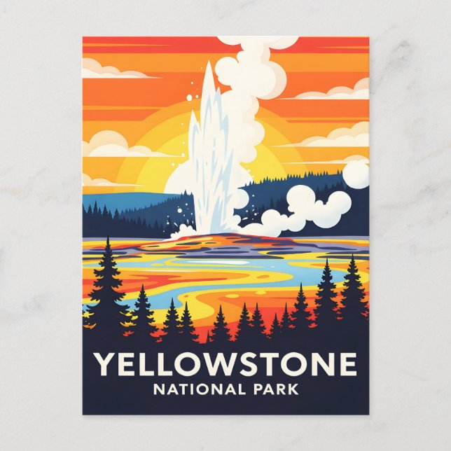 Cartão Postal Yellowstone National Park – Vibrant Geyser (Frente)