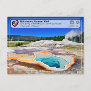 Cartão Postal Yellowstone NP - Heart Primavera e Lion Geyser