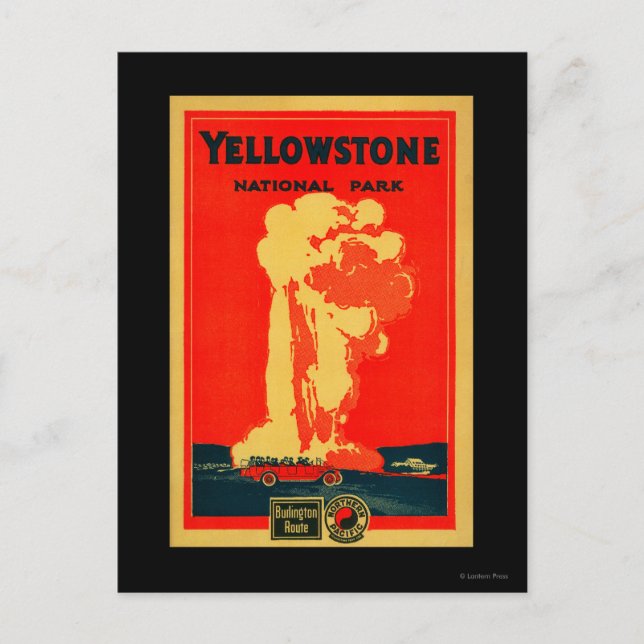 Cartão Postal Yellowstone, poster fiel velho da propaganda (Frente)