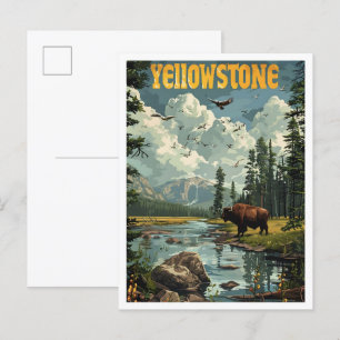 Cartão Postal Yellowstone USA Classic Art Viagens vintage