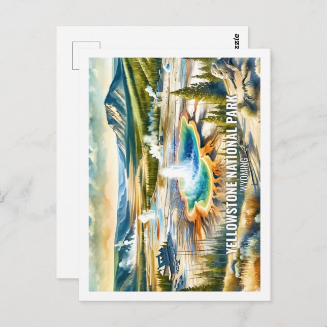 Cartão Postal Yellowstone Wyoming USA Familiar Place Cadeado (Frente/Verso)