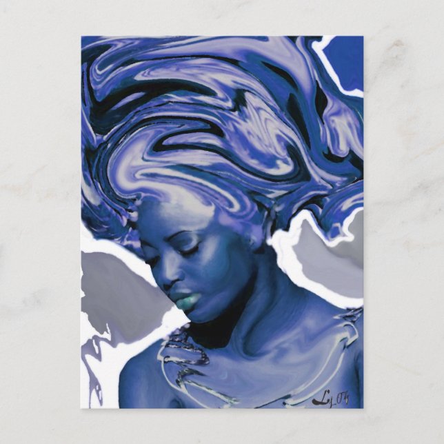 CARTÃO POSTAL YEMAYA OKUTE DE LIZ LOZ (Frente)