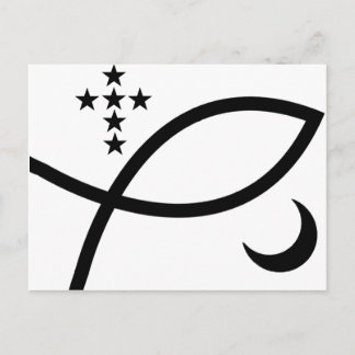 Cartão Postal Yemaya Veve em Preto