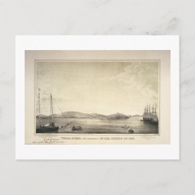 Cartão Postal Yerba Buena (agora São Francisco) Primavera 1837 (Frente)