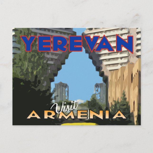 Cartão Postal Yerevan, Visite a Armênia (Frente)