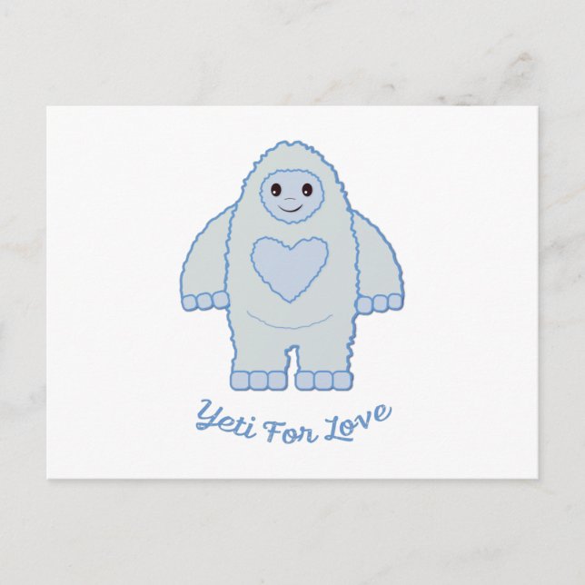 Cartão Postal Yeti para Amor (Frente)