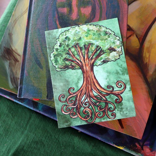 Cartão Postal Yggdrasil Árvore Norse Mythology Watercolor (Criador carregado)