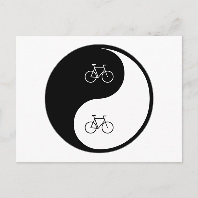Cartão Postal Yin Yang Andando de bicicleta (Frente)