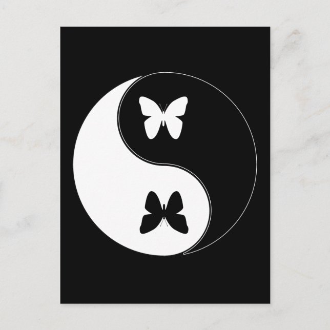 Cartão Postal Yin Yang Butterfly (Frente)