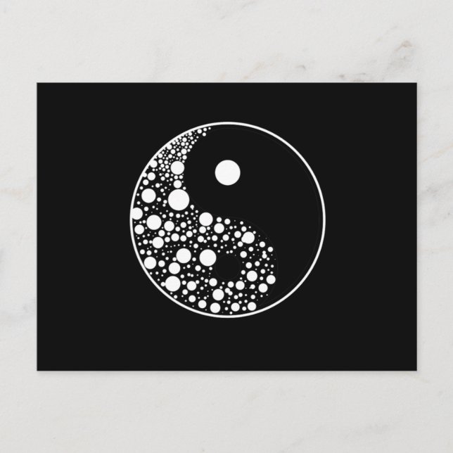 Cartão Postal Yin Yang Circles Black And White Harmony Zen Gift (Frente)