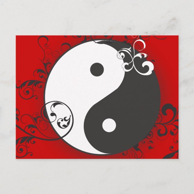 Cartão Postal Yin-Yang com rolagem (Frente)