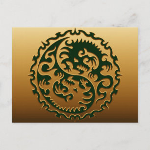 Cartão Postal Yin Yang Dragões Magicais 3