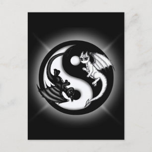 Cartão Postal Yin Yang Dragon