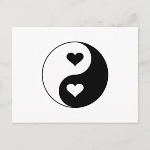 Cartão Postal Yin Yang Hearts