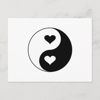 Cartão Postal Yin Yang Hearts
