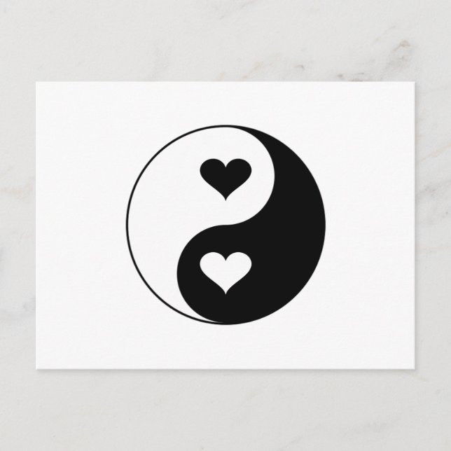 Cartão Postal Yin Yang Hearts (Frente)
