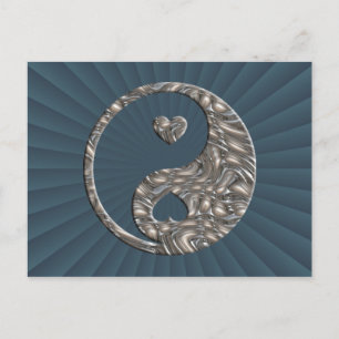 Cartão Postal Yin & Yang / Hearts SILVER