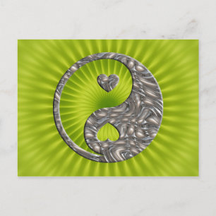 Cartão Postal Yin & Yang / Hearts SILVER