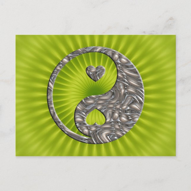 Cartão Postal Yin & Yang / Hearts SILVER (Frente)
