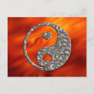 Cartão Postal Yin & Yang / Hearts SILVER