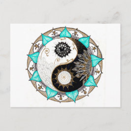 Cartão Postal Yin Yang Mandala