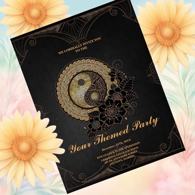 Cartão Postal Yin yang, o símbolo que representa o equilíbrio (Yin and Yang)