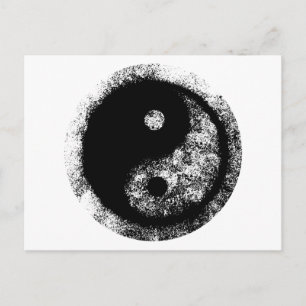 Cartão Postal Yin Yang White Black Art jGibney O MUSEUM Zazzle