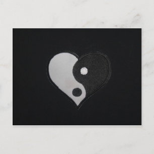 Cartão Postal Ying Yang (B&W) Heart Products