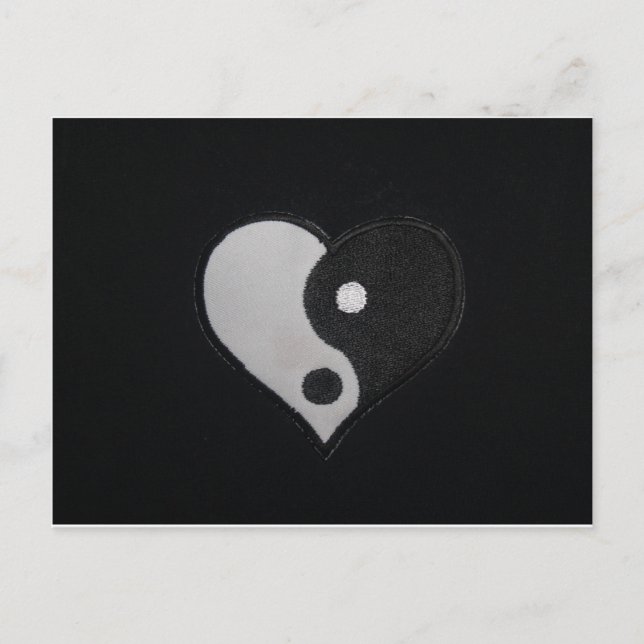 Cartão Postal Ying Yang (B&W) Heart Products (Frente)